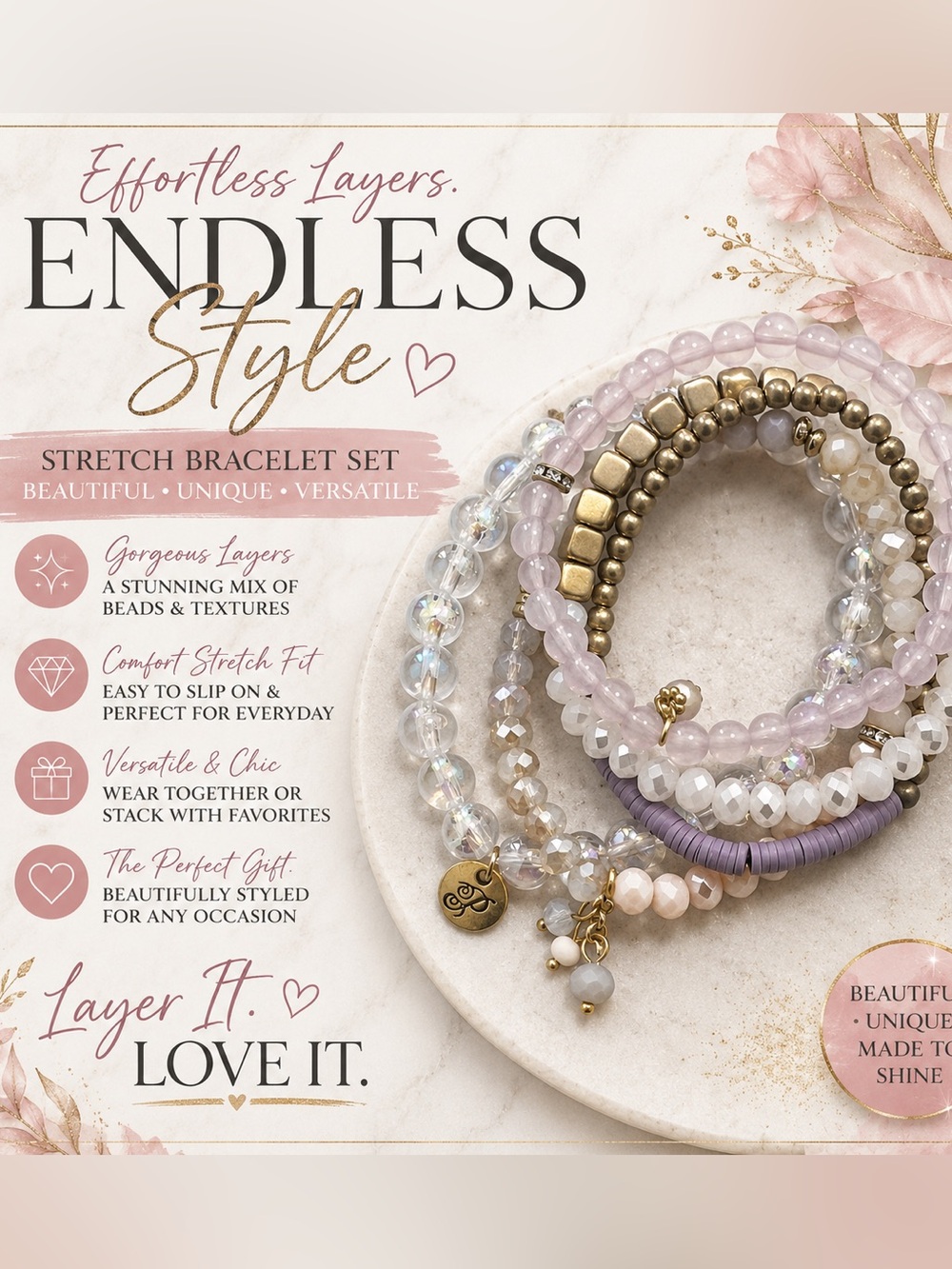 Women’s BeadedStretch Bracelet Set